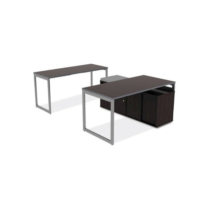 Alera Open Office Desk Series Low File Cabinet Credenza, 2-Drawer: Pencil/File,Legal/Letter,1 Shelf,Espresso,29.5x19.13x22.88