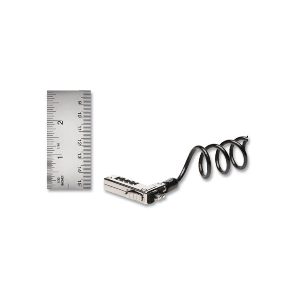 Slim Portable Combination Lock for Standard Slot, 6 ft Carbon Steel Cable, Black/Silver