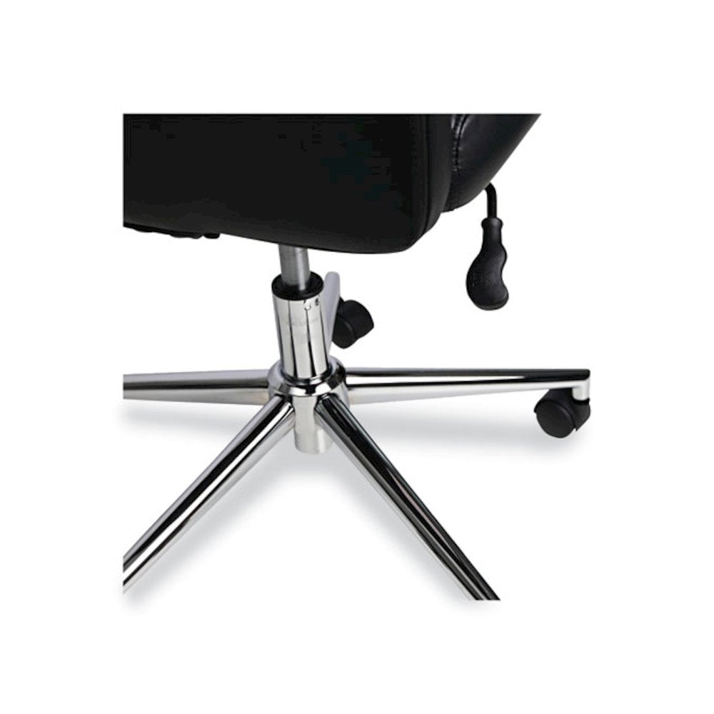 Leather Task Chair, Supports Up to 275 lb, 18.19" to 21.93" Seat Height, Black Seat, Black Back