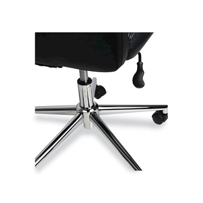 Leather Task Chair, Supports Up to 275 lb, 18.19" to 21.93" Seat Height, Black Seat, Black Back