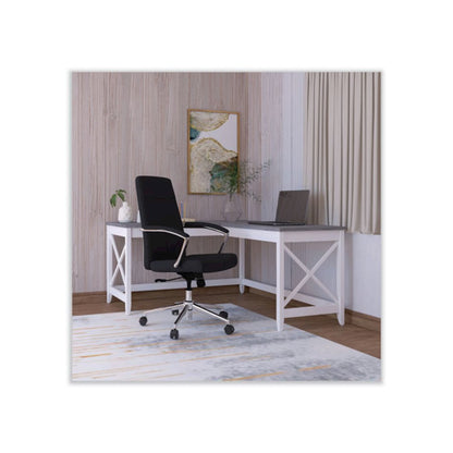 Leather Task Chair, Supports Up to 275 lb, 18.19" to 21.93" Seat Height, Black Seat, Black Back