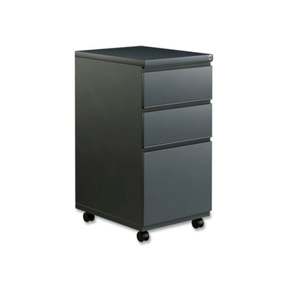 File Pedestal with Full-Length Pull, Left or Right, 3-Drawers: Box/Box/File, Legal/Letter, Charcoal, 14.96" x 19.29" x 27.75"