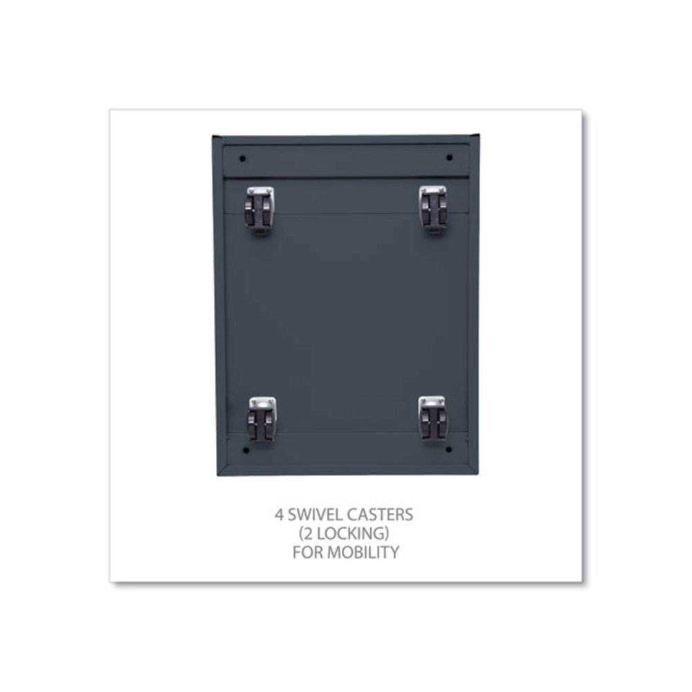File Pedestal with Full-Length Pull, Left or Right, 3-Drawers: Box/Box/File, Legal/Letter, Charcoal, 14.96" x 19.29" x 27.75"