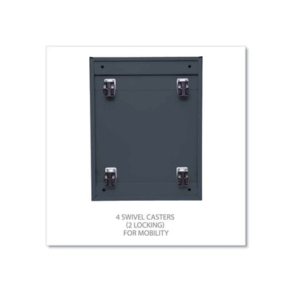 File Pedestal with Full-Length Pull, Left or Right, 3-Drawers: Box/Box/File, Legal/Letter, Charcoal, 14.96" x 19.29" x 27.75"