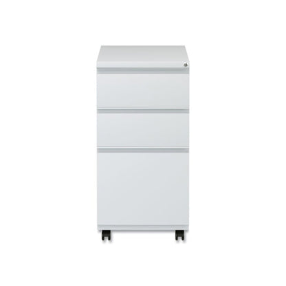 File Pedestal with Full-Length Pull, Left/Right, 3-Drawers: Box/Box/File, Legal/Letter, Light Gray, 14.96" x 19.29" x 27.75"