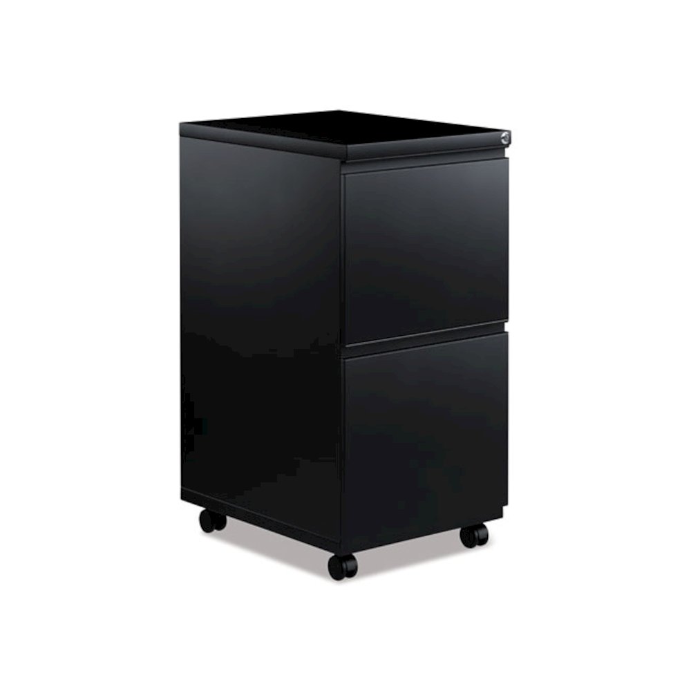 File Pedestal with Full-Length Pull, Left or Right, 2 Legal/Letter-Size File Drawers, Black, 14.96" x 19.29" x 27.75"