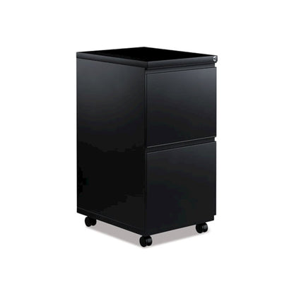 File Pedestal with Full-Length Pull, Left or Right, 2 Legal/Letter-Size File Drawers, Black, 14.96" x 19.29" x 27.75"