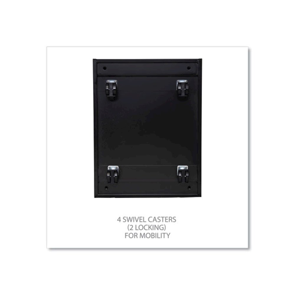 File Pedestal with Full-Length Pull, Left or Right, 2 Legal/Letter-Size File Drawers, Black, 14.96" x 19.29" x 27.75"
