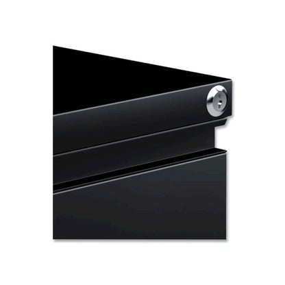 File Pedestal with Full-Length Pull, Left or Right, 2 Legal/Letter-Size File Drawers, Black, 14.96" x 19.29" x 27.75"