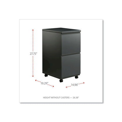 File Pedestal with Full-Length Pull, Left or Right, 2 Legal/Letter-Size File Drawers, Charcoal, 14.96" x 19.29" x 27.75"