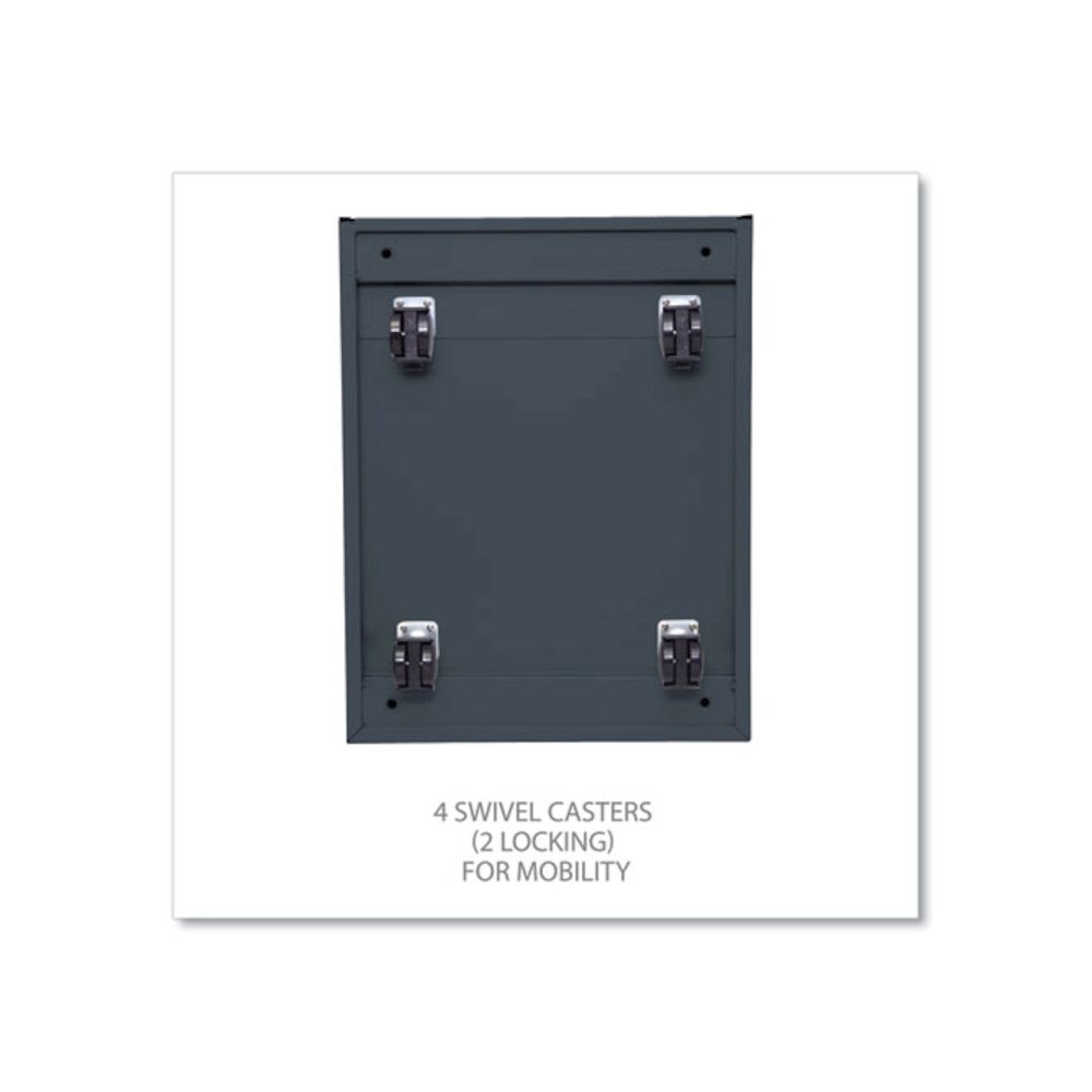 File Pedestal with Full-Length Pull, Left or Right, 2 Legal/Letter-Size File Drawers, Charcoal, 14.96" x 19.29" x 27.75"