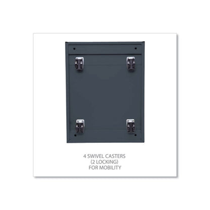 File Pedestal with Full-Length Pull, Left or Right, 2 Legal/Letter-Size File Drawers, Charcoal, 14.96" x 19.29" x 27.75"
