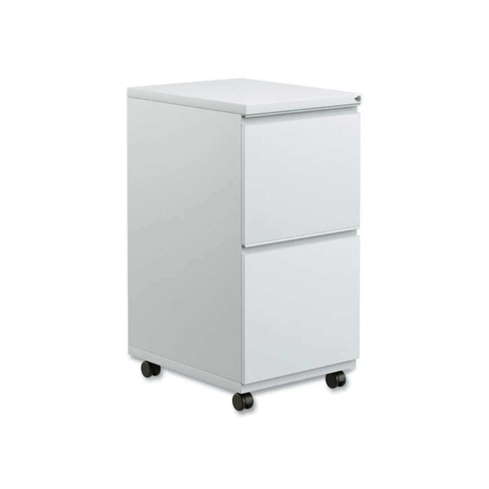 File Pedestal with Full-Length Pull, Left or Right, 2 Legal/Letter-Size File Drawers, Light Gray, 14.96" x 19.29" x 27.75"