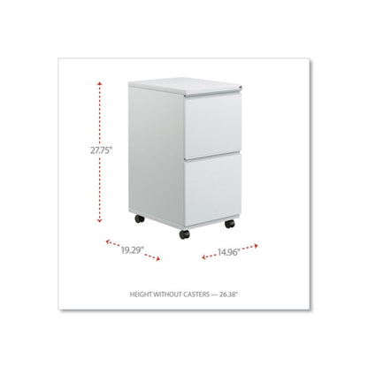File Pedestal with Full-Length Pull, Left or Right, 2 Legal/Letter-Size File Drawers, Light Gray, 14.96" x 19.29" x 27.75"