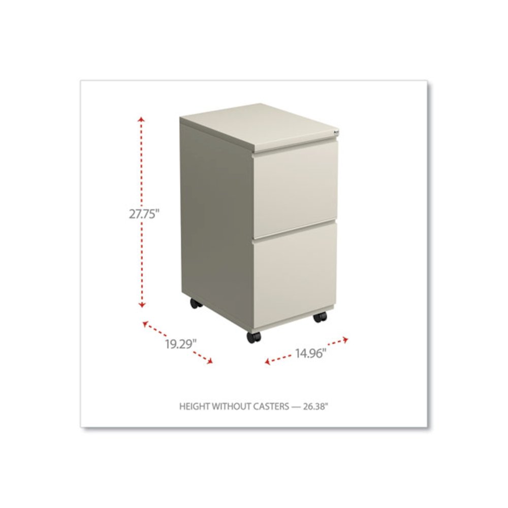 File Pedestal with Full-Length Pull, Left or Right, 2 Legal/Letter-Size File Drawers, Putty, 14.96" x 19.29" x 27.75"