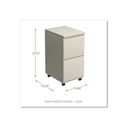 File Pedestal with Full-Length Pull, Left or Right, 2 Legal/Letter-Size File Drawers, Putty, 14.96" x 19.29" x 27.75"