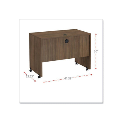 Alera Valencia Series Mobile Workstation Desk, 41.38" x 23.63" x 30", Modern Walnut