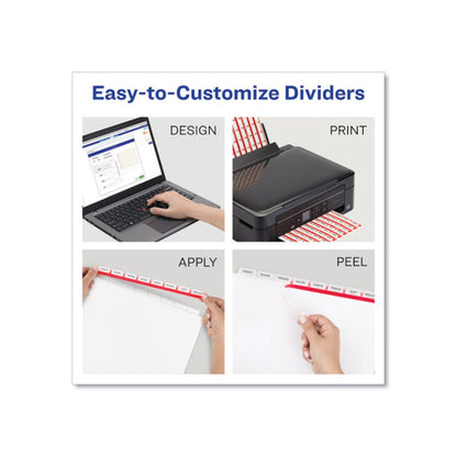 Print and Apply Index Maker Clear Label Dividers, Extra Wide Tab, 8-Tab, 11.25 x 9.25, White, 1 Set