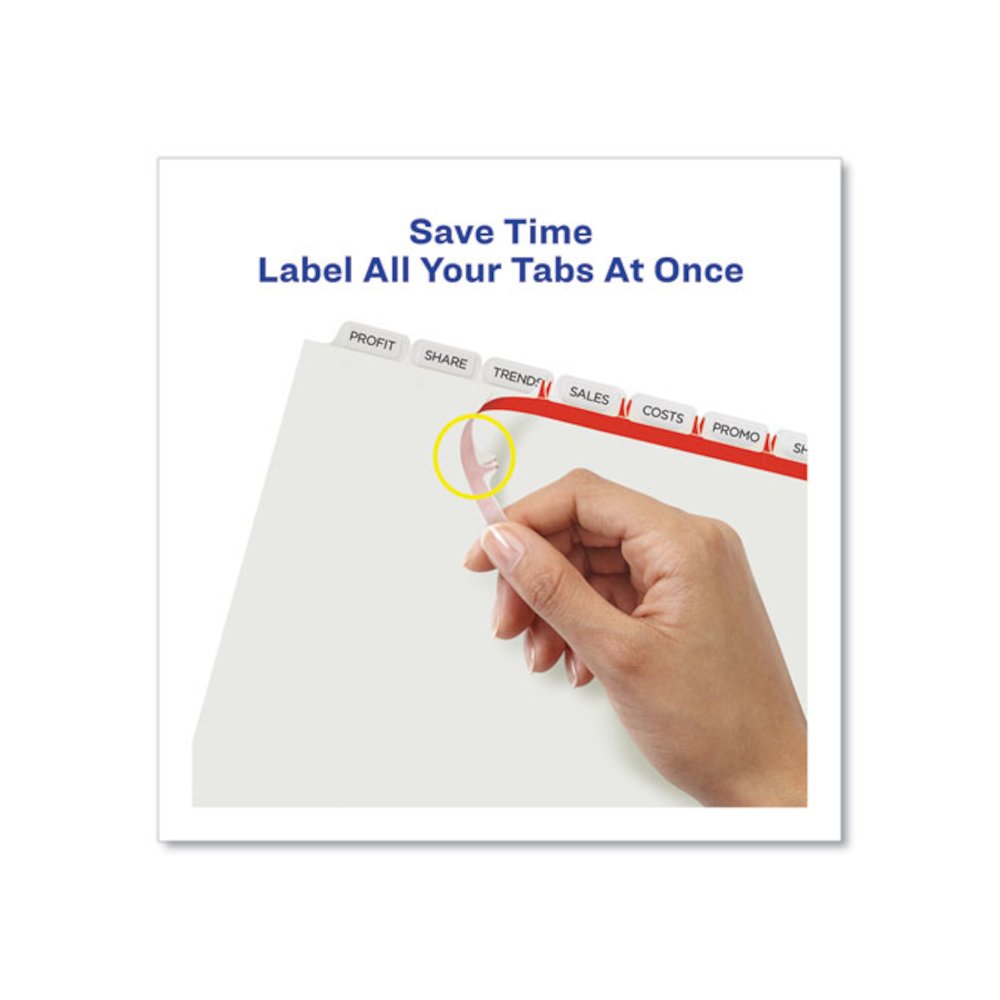 Print and Apply Index Maker Clear Label Dividers, Extra Wide Tab, 8-Tab, 11.25 x 9.25, White, 1 Set