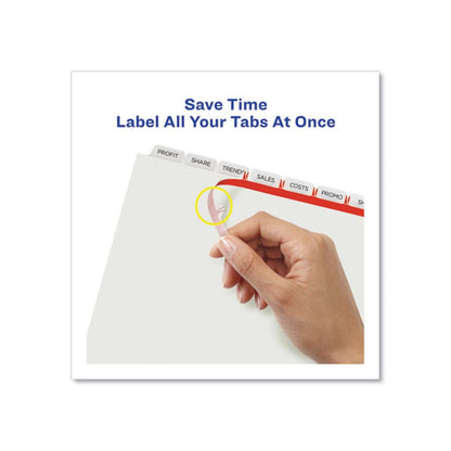 Print and Apply Index Maker Clear Label Dividers, Extra Wide Tab, 8-Tab, 11.25 x 9.25, White, 1 Set
