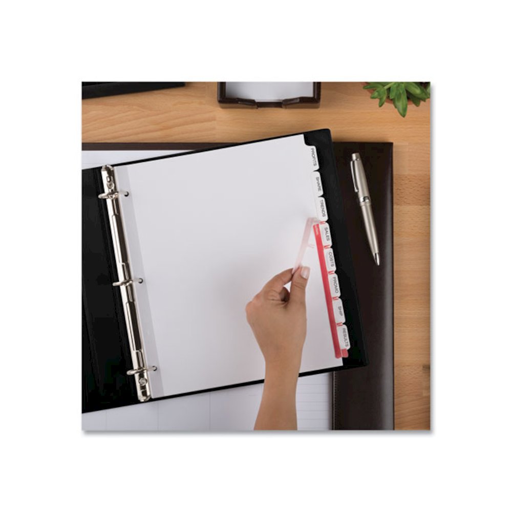 Print and Apply Index Maker Clear Label Dividers, Extra Wide Tab, 8-Tab, 11.25 x 9.25, White, 1 Set