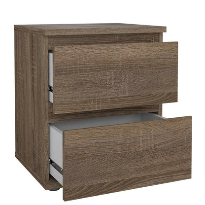 Brown 2 Drawer Nightstand - Stylish Small Dresser with Drawers for Bedrooms