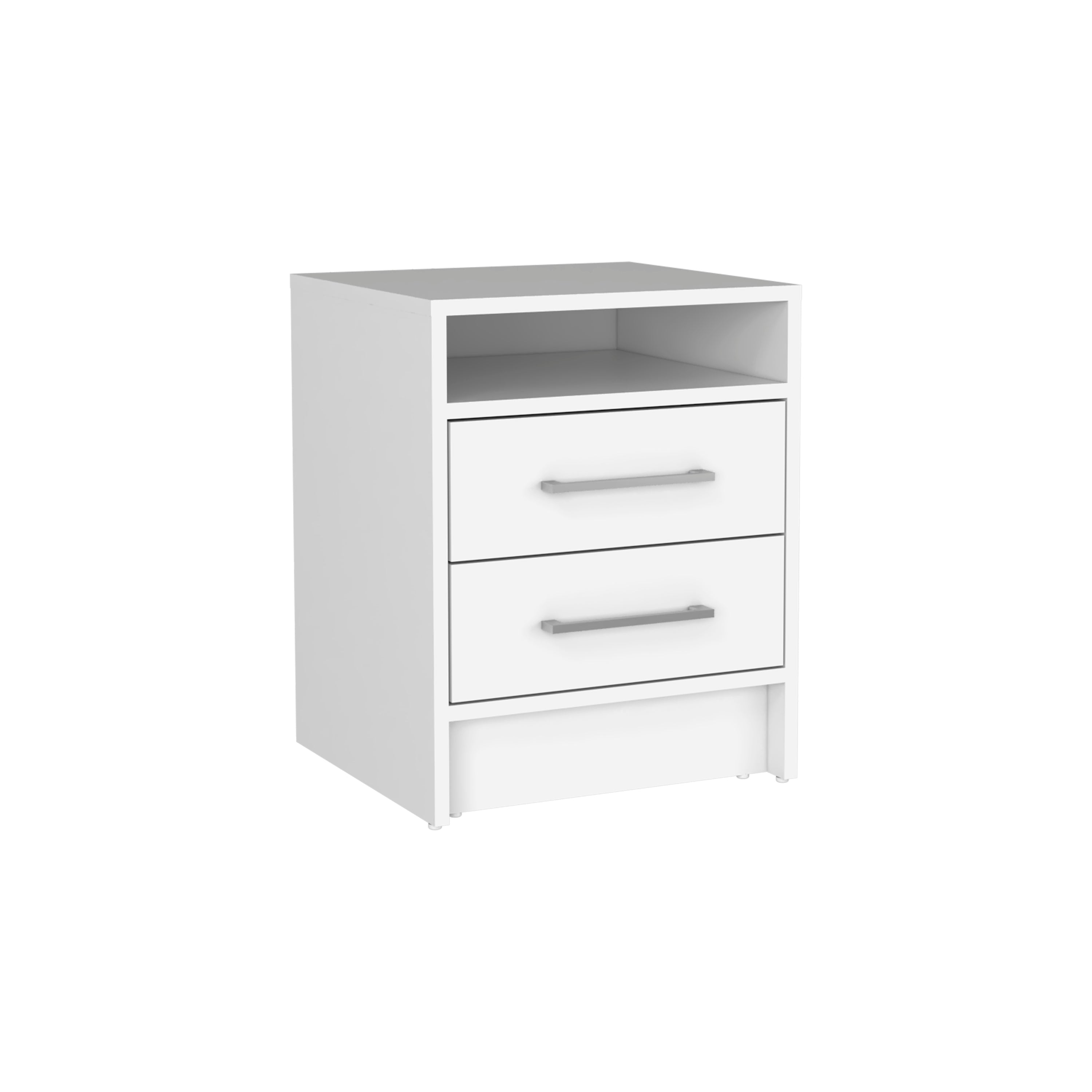 Greter 24"  Two-Drawer Night Stand  With open shelf White