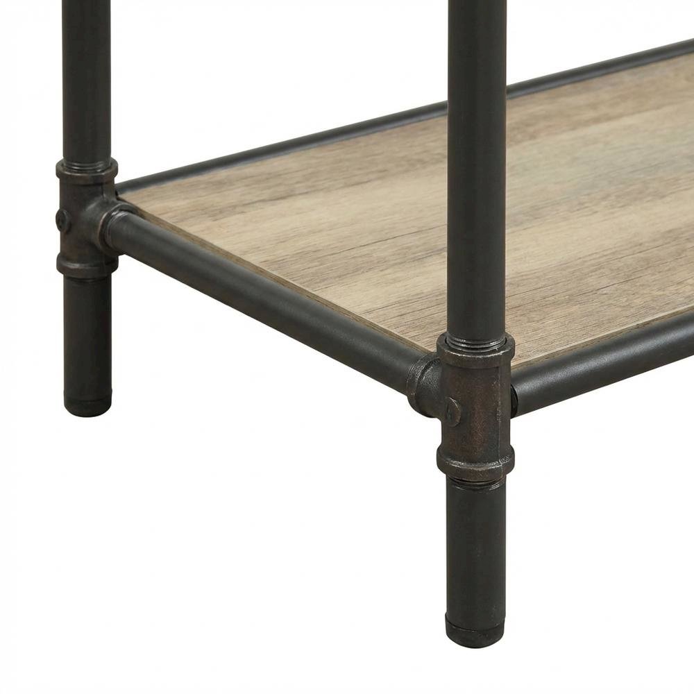 Antique Oak And Gray Bookshelf With Modern Storage Design