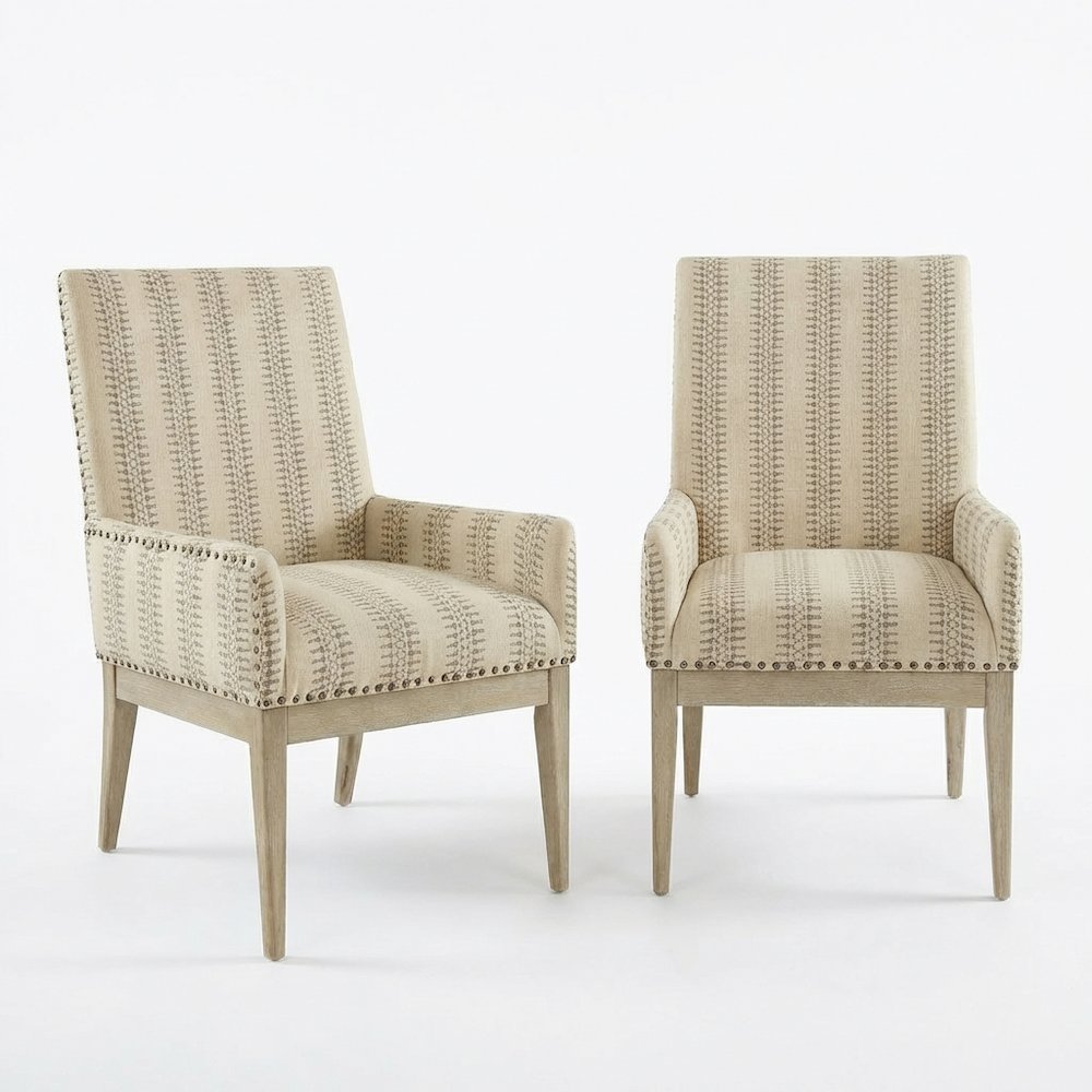 Brown Farmhouse Armchair Set of 2 with Comfortable Design and Sturdy Construction
