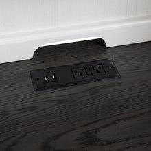 L Shaped Desk Set In White With Charcoal Top For Modern Office Spaces