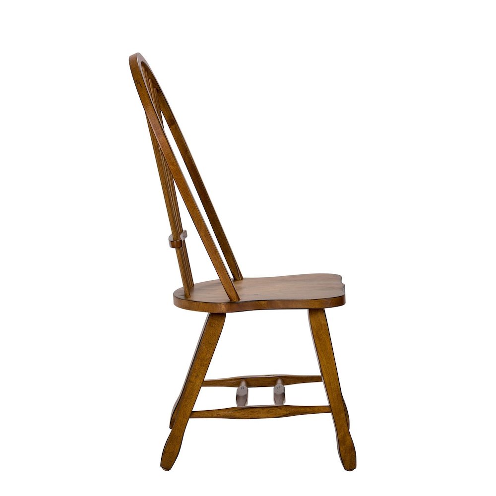 Treasures Sheaf Back Side Chair - Oak-Set of 2 in Rustic Oak