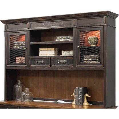 Hartford Wood Hutch With Wire Mesh Doors, Black