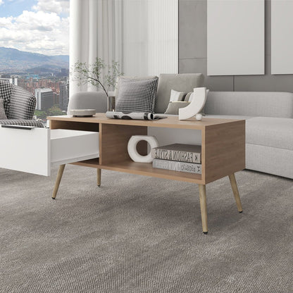 Lavelle Table, Living Room, Brown and White