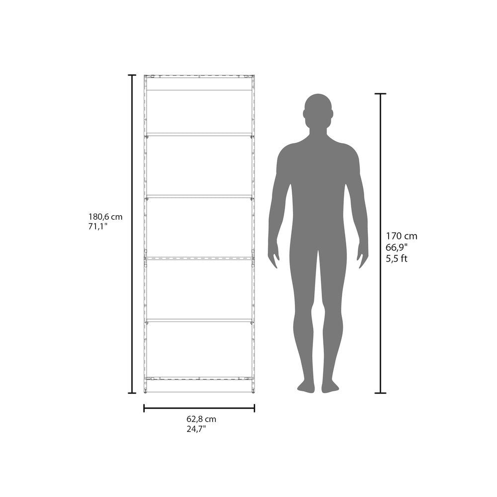 Verdi Bookcase XS, 4 Shelves, Macadamia/White Manufactured Wood