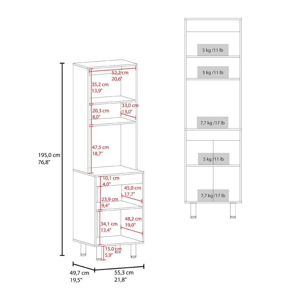 SOHAM Kitchen Pantry Cabinet – Tall Storage Unit, Beige Manufactured Wood Finish