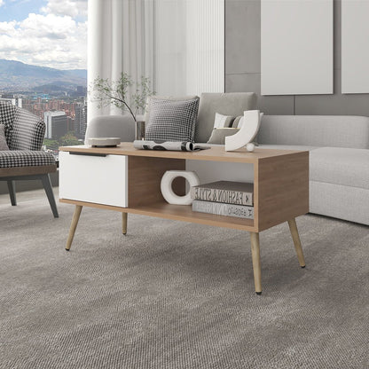 Lavelle Table, Living Room, Brown and White