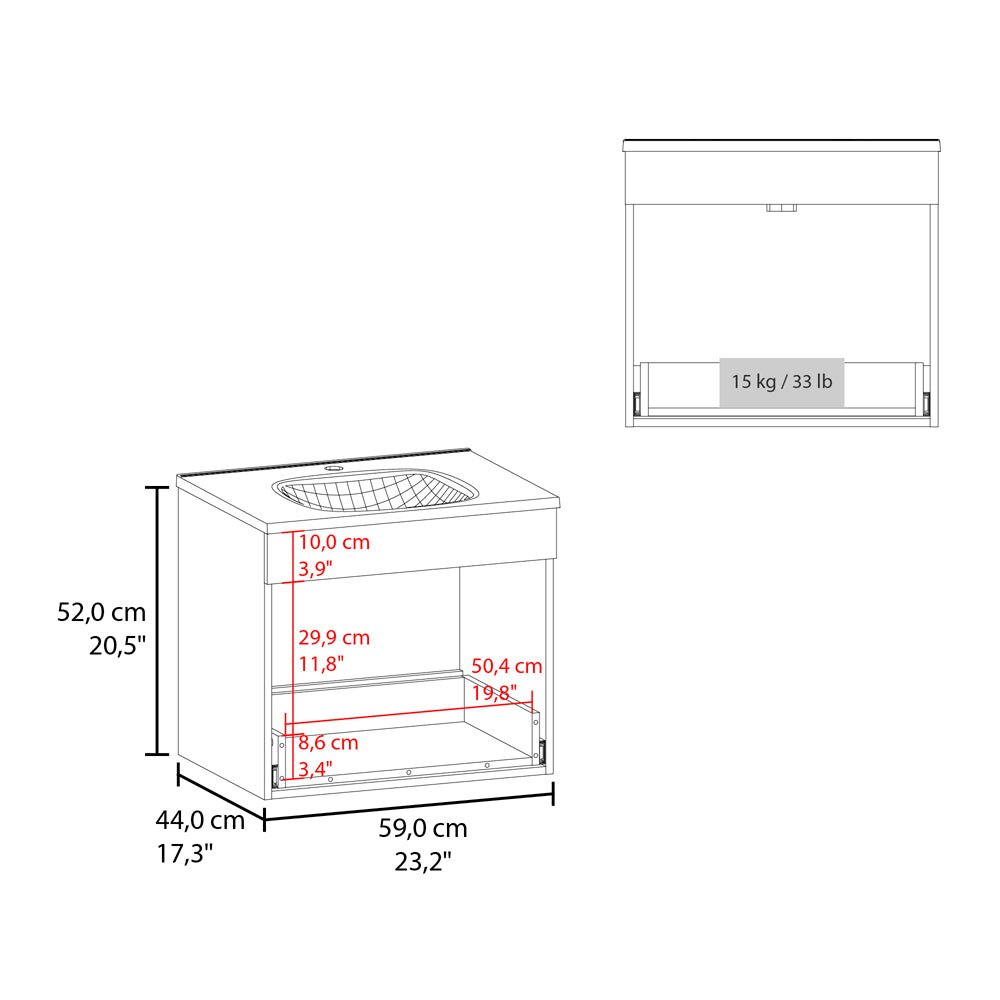 Arequipa Hatta Bathroom Vanity Kronos – Modern Floating Sink Cabinet
