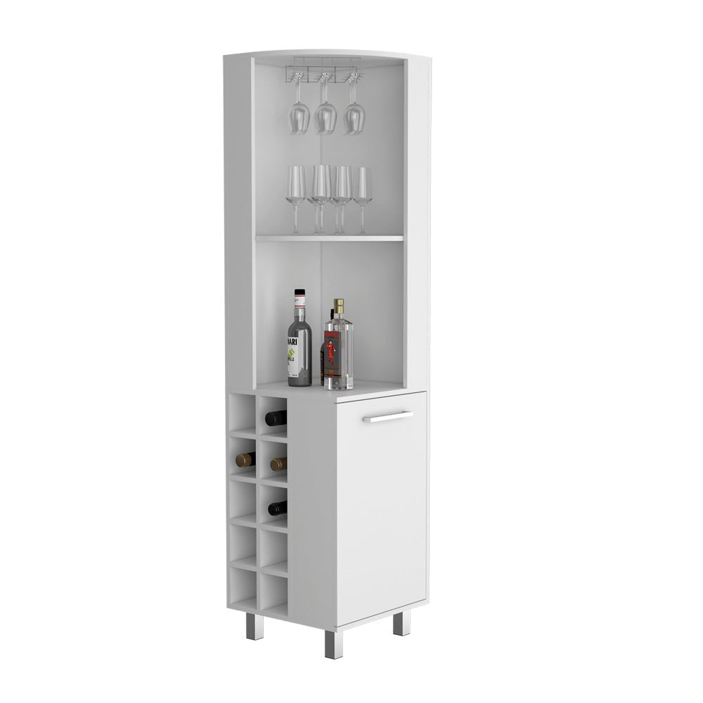 Corner Bar Cabinet Cleveland, Living Room, White