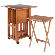 Teak Folding TV Tray Set – Small Sofa Tables for Living Room & Dining