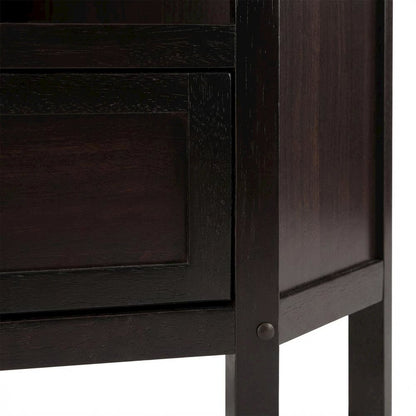 Solid Wood Corner TV Stand With Storage Flip Down Door And Open Shelf