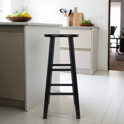 Rustic Wooden Bar Stools – Backless Wood Counter Stools Set of 2