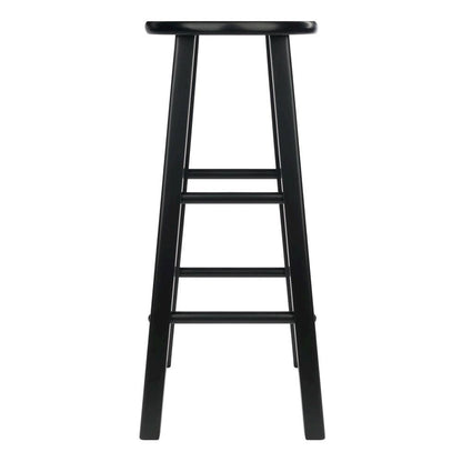 Rustic Wooden Bar Stools – Backless Wood Counter Stools Set of 2
