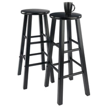 Rustic Wooden Bar Stools – Backless Wood Counter Stools Set of 2