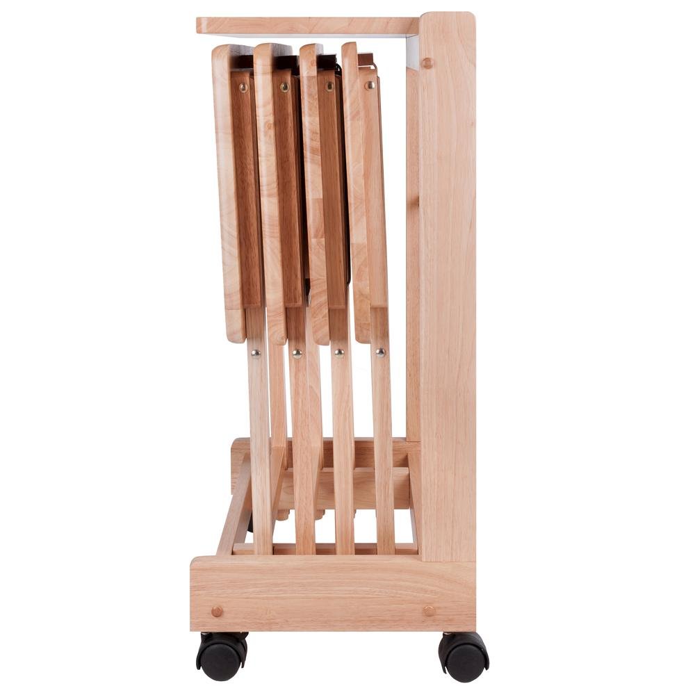 Natural color Solid Wood TV Trays – Folding Snack Tables for Eating and Serving