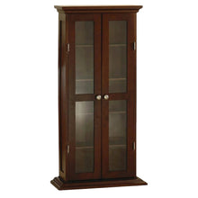 Media Storage Cabinet, Glass Doors, 4 Adjustable Shelves