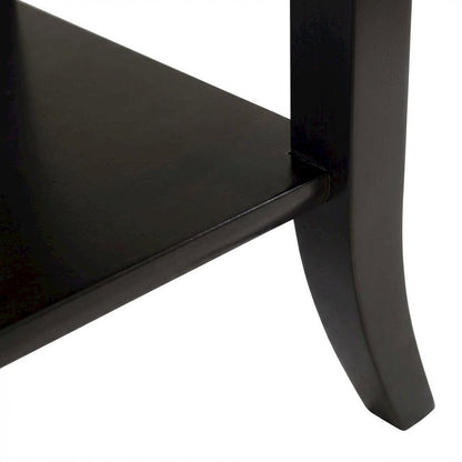 Rectangular Coffee Table, Glass Top Shelf, Solid Wood, Espresso