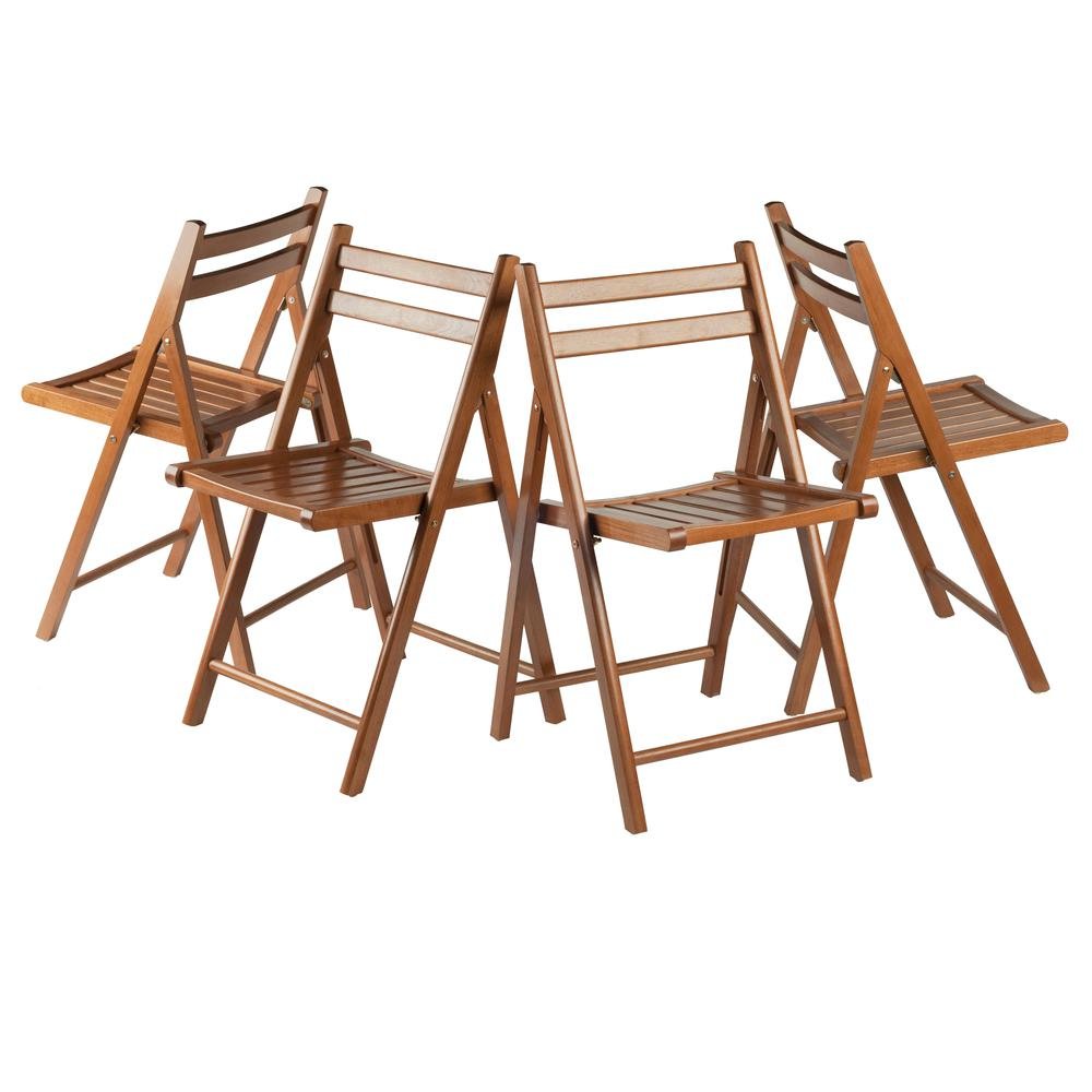 FurniFact Solid Teak Wooden Folding Chairs – Set of 4