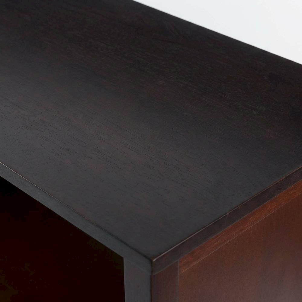 3-Tier Wide Bookcase, Storage Shelf, Solid Wood