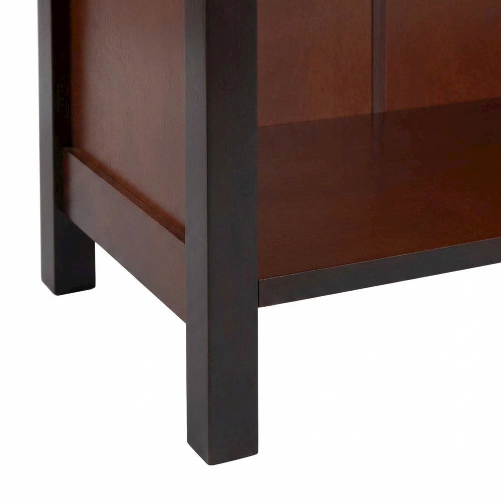 3-Tier Wide Bookcase, Storage Shelf, Solid Wood