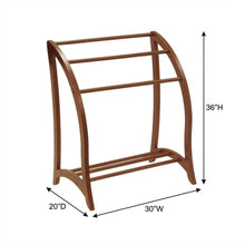Solid Wood Blanket Rack Stand, Living Room Blanket Holder In Walnut Finish